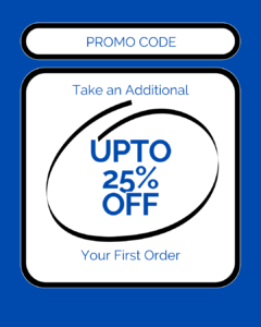 Promo code offer with up to 25% off on your first order 